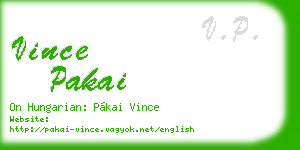 vince pakai business card