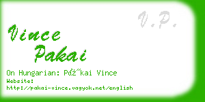 vince pakai business card